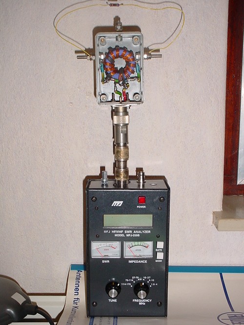 balun 1:1 aan de analyzer