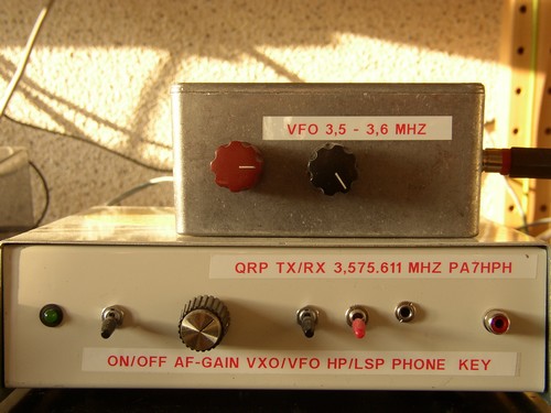 qrp tx/rx met later gebouwd vfo voor meer band spreiding